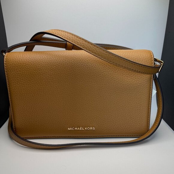 Michael Kors Jet Set Medium Pebbled Leather Front-Flap Crossbody Bag - NWT - Picture 1 of 8